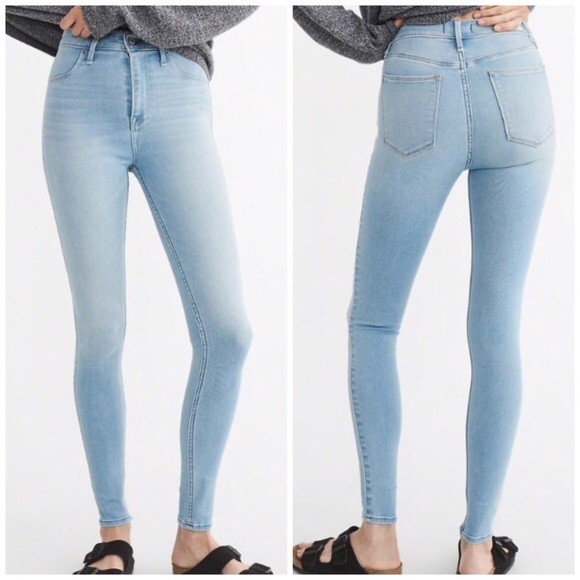 Abercrombie & Fitch Denim - Abercrombie super high rise bleached denim jeans